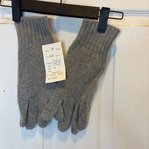 Women's Gray Cashmere Gloves with Index Finger Holes for Phone Made in Italy